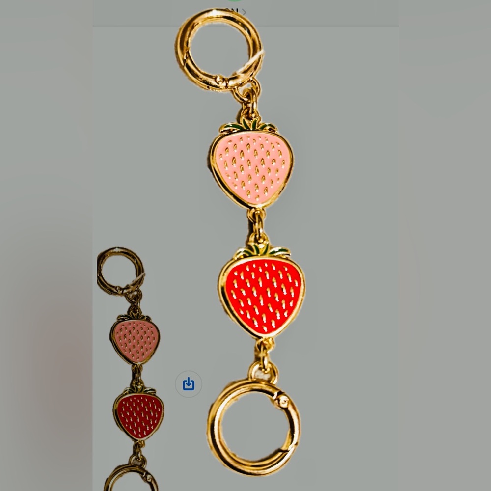 Strawberry purse extender Charm Keychain